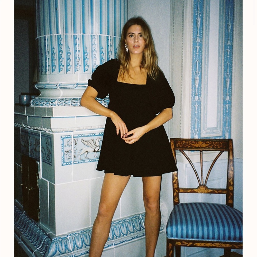 Free People Violet Baby Doll Black Dress